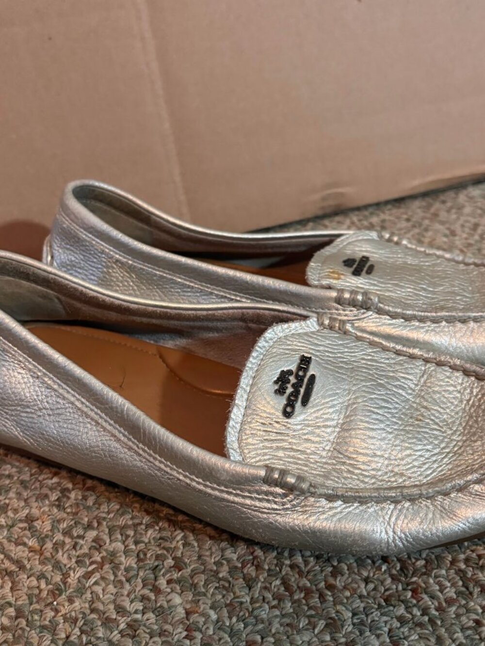 Coach Metallic Silver Women's Loafers